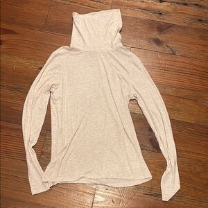 CAbi Light Beige Turtleneck Top